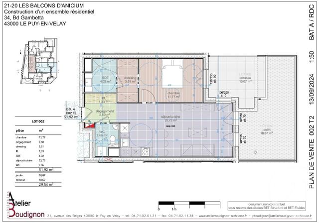 Appartement T2 à vendre - 3 pièces - 51.92 m2 - LE PUY EN VELAY - 43 - AUVERGNE - Century 21 L'Agence Du Velay