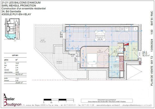 Appartement T2 à vendre - 3 pièces - 46.7 m2 - LE PUY EN VELAY - 43 - AUVERGNE - Century 21 L'Agence Du Velay