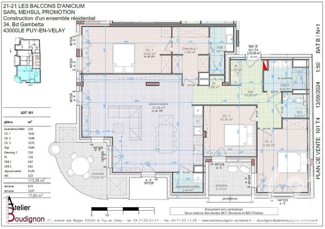 Appartement T3 à vendre - 5 pièces - 115.59 m2 - LE PUY EN VELAY - 43 - AUVERGNE - Century 21 L'Agence Du Velay