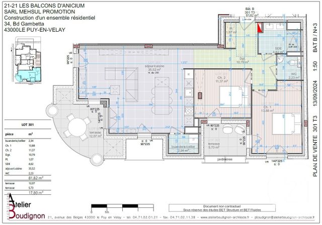 Appartement T3 à vendre - 4 pièces - 81.82 m2 - LE PUY EN VELAY - 43 - AUVERGNE - Century 21 L'Agence Du Velay