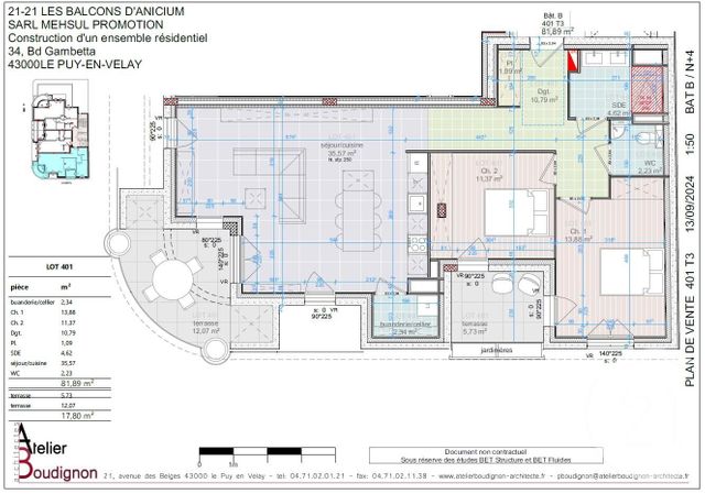 Appartement T3 à vendre - 4 pièces - 81.89 m2 - LE PUY EN VELAY - 43 - AUVERGNE - Century 21 L'Agence Du Velay