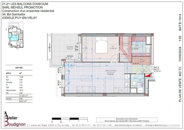 Appartement T2 à vendre - 3 pièces - 51.92 m2 - LE PUY EN VELAY - 43 - AUVERGNE - Century 21 L'Agence Du Velay