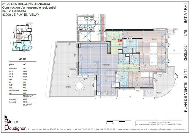 Appartement T4 à vendre - 5 pièces - 108.6 m2 - LE PUY EN VELAY - 43 - AUVERGNE - Century 21 L'Agence Du Velay