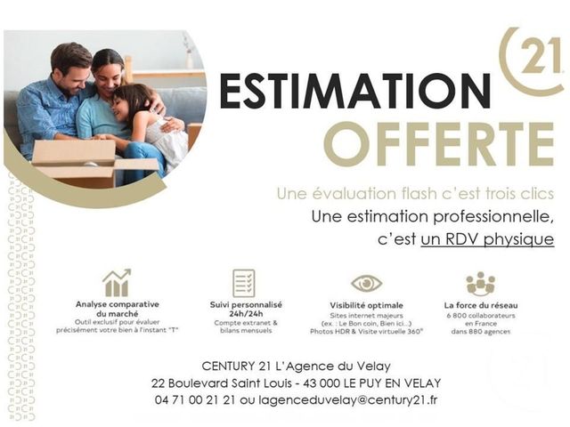 Appartement T4 à vendre - 4 pièces - 105.51 m2 - LE PUY EN VELAY - 43 - AUVERGNE - Century 21 L'Agence Du Velay